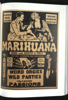Propaganda poster depicting the evils of marijuana use, taken from The Library of Julio Santo Domingo.